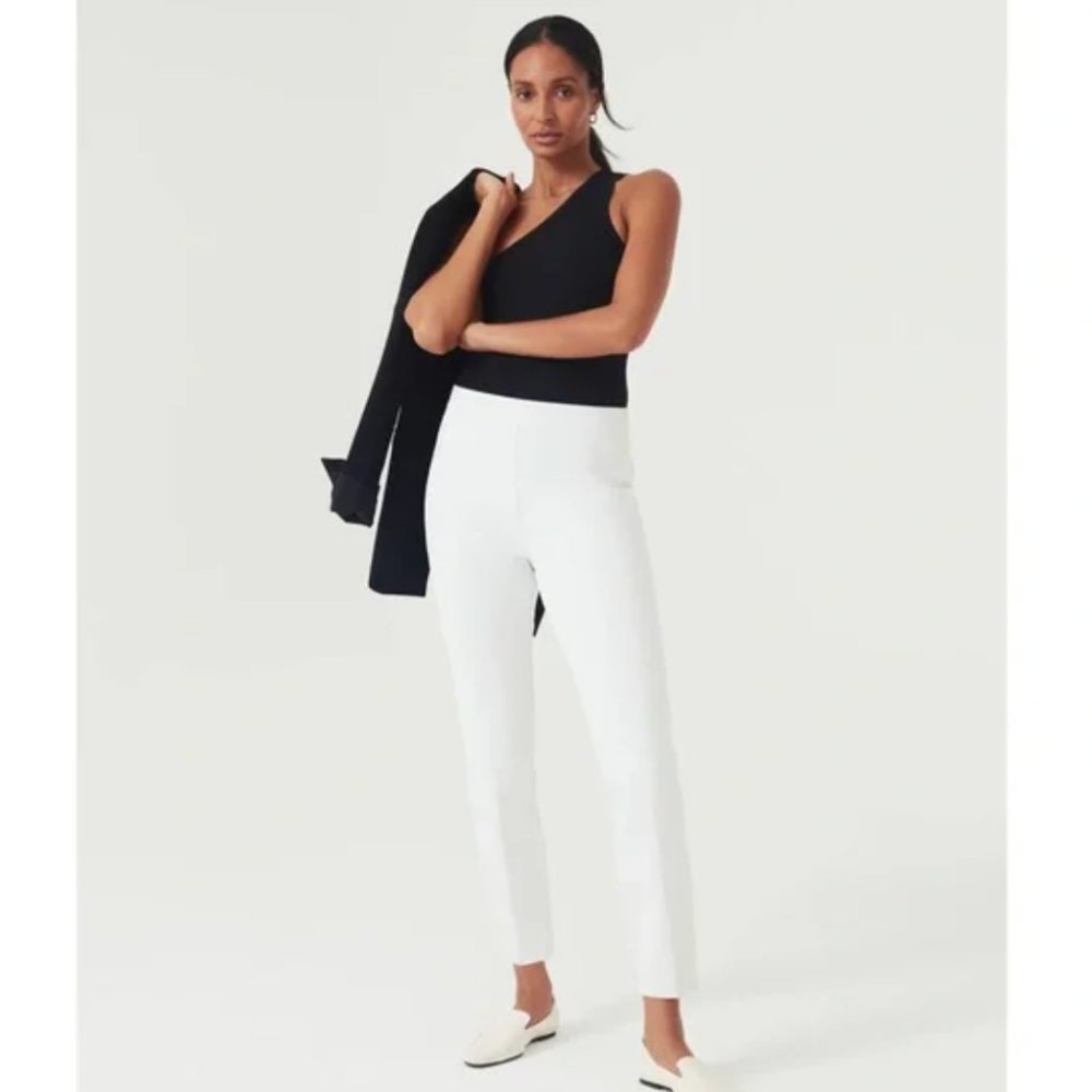 NWT SPANX On-the-Go Ankle Slim Straight Pants  Classic White